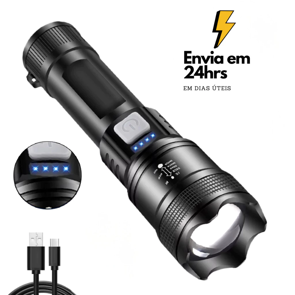 Lanterna LED Militar 3 em 1